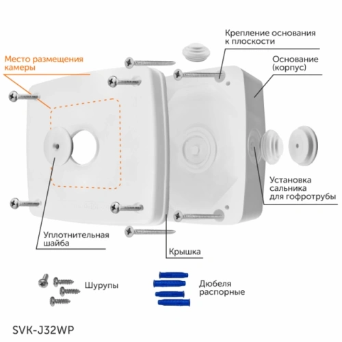 SVK-J32WP монтажная коробка белая фото 2
